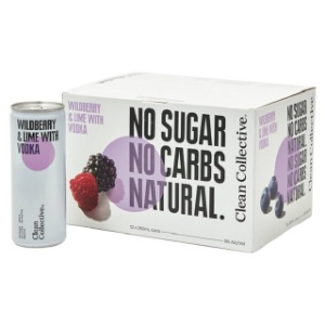 Picture of Clean Collective Vodka, WildBerry & Lime 12pk Cans 250ml