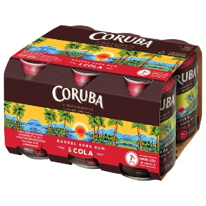 Picture of Coruba 7% Rum & Cola 6pk Cans 330ml